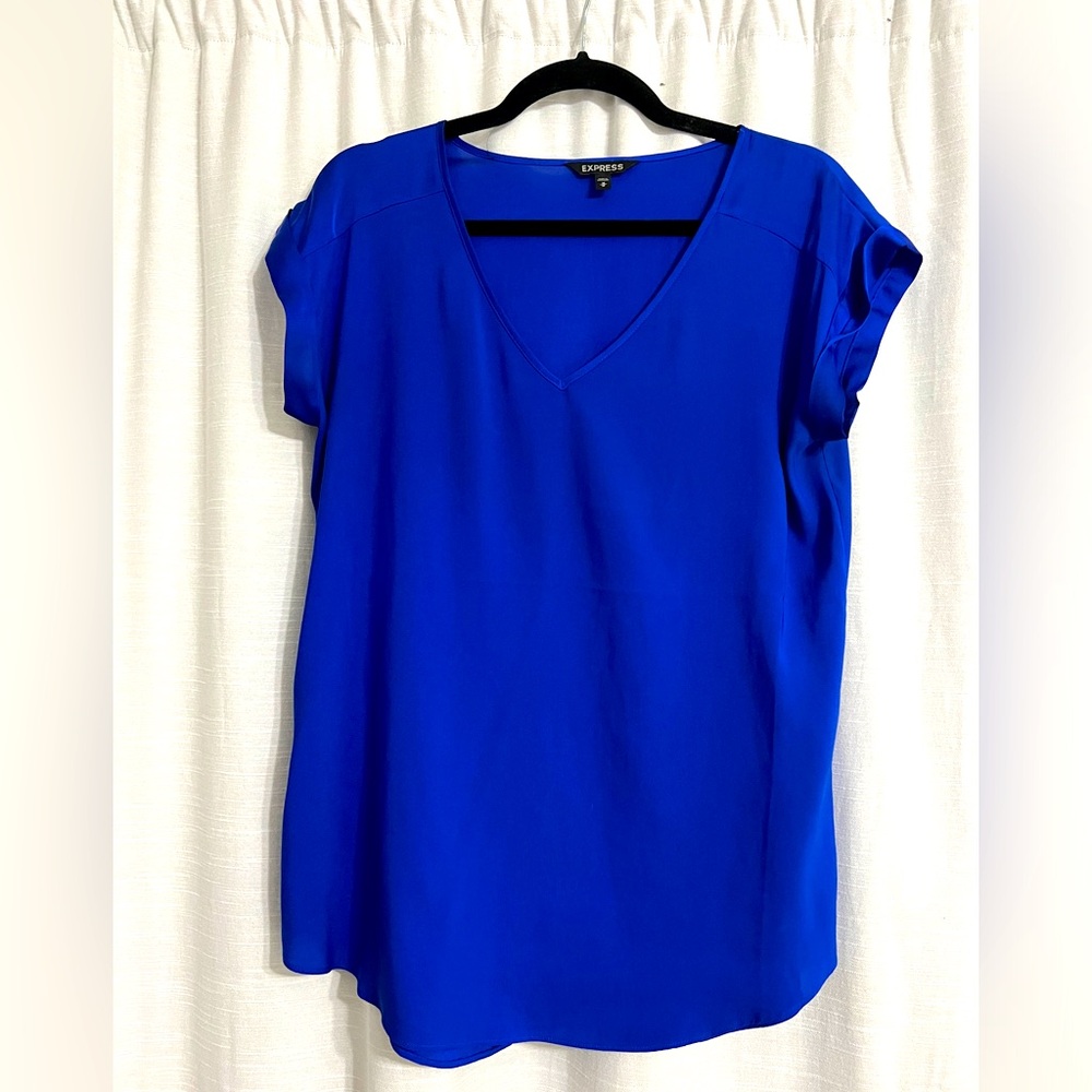 v neck blouse from Express in Royal blue